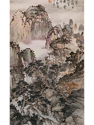 陈半丁 《秋涧鸣泉》