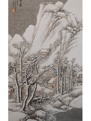 吴石仙 《溪山雪霁》