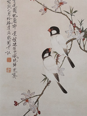 于非闇 《桃花小鸟》