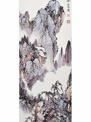 余绍宋 《仿蓝瑛山水》