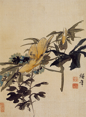 任伯年 《秋葵图》