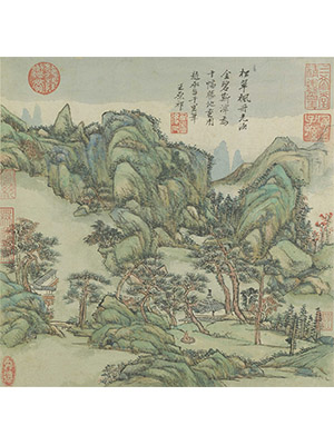 王原祁 《松翠枫丹》