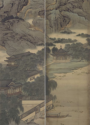袁江 《竹苞松茂图屏》十二帧