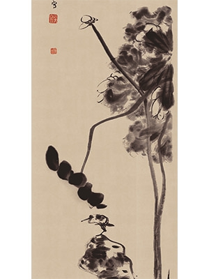 八大山人 《荷花小鸟》