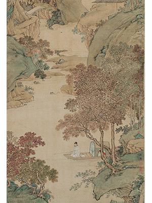 仇英 《枫溪垂钓图》
