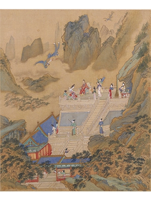 仇英 《吹箫引凤》