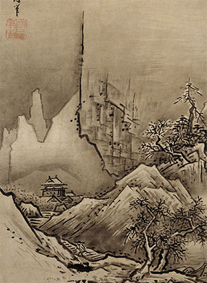 雪舟 《冬景山水》