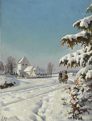 Peder Mork Monsted 《雪后村路》