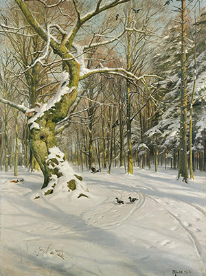 Peder Mork Monsted 《雪林老树》