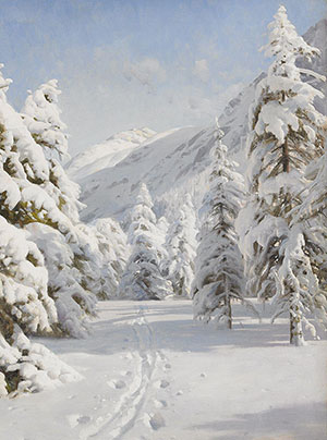 Peder Mork Monsted 《雪麓松林》