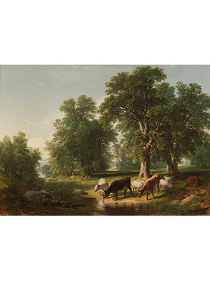Albert Bierstadt 《林溪饮牛》