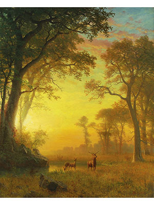 Albert Bierstadt 《鹿原夕照》