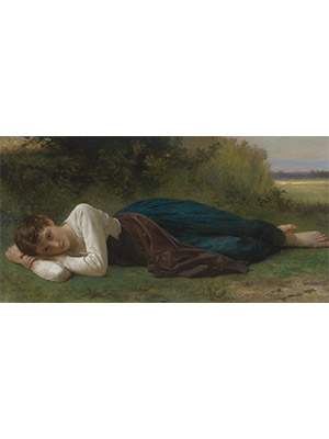 Bouguereau 《草地上休息的少女》