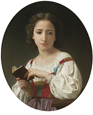 Bouguereau 《读书思索仕女》