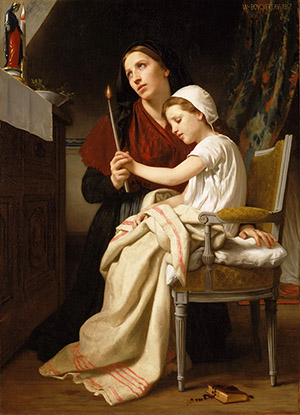 Bouguereau 《祈祷的母女》