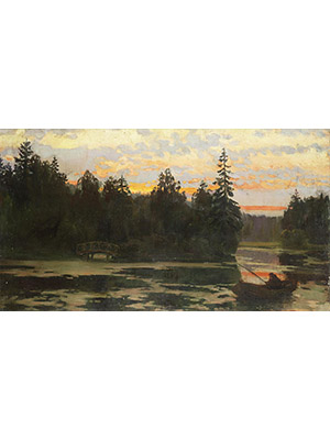 Levitan 《池塘夕钓》