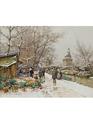 尤金加林拉洛 《雪后市集》