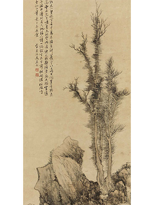 奚冈 《木石图》