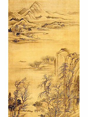 王翚 《江村读书》