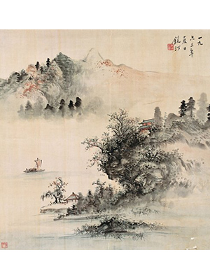 吴镜汀 《山湖远帆》