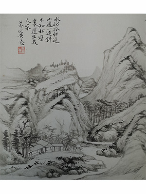 吴琴木 《水抱孤村远》