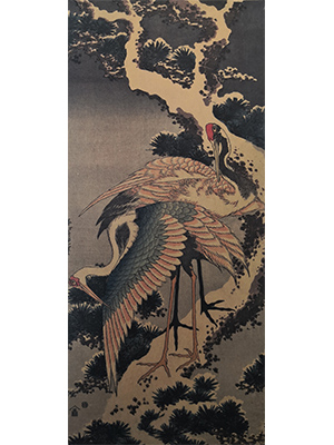 葛饰北斋 《雪松与鹤》