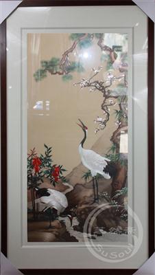 松鹤同春 沈铨花鸟 顾绣藏品