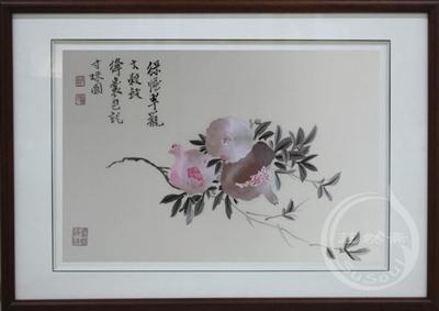 石榴 蒋廷锡小品 顾绣花鸟